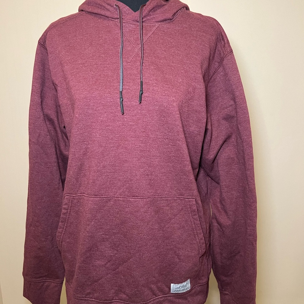 Eddie Bauer Men’s dusky red hoodie sweatshirt with large front pocket. Size Med - Picture 6 of 9